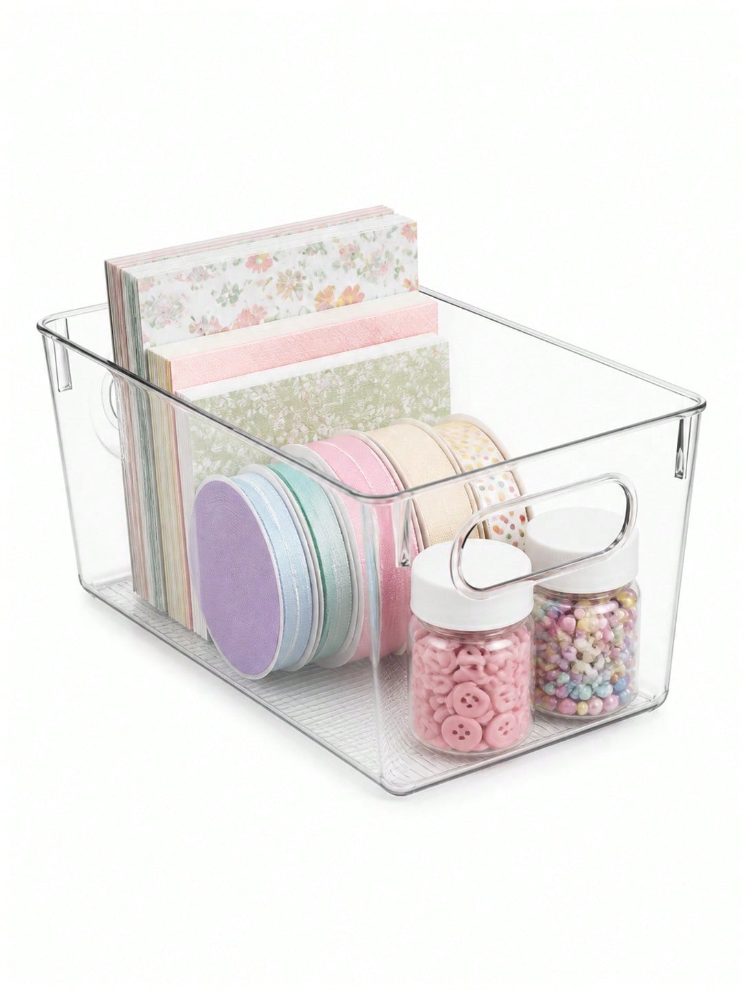 Desk Setup Organization - Paquete de 8 Contenedores Transparentes con