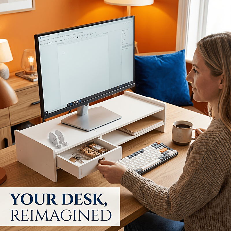 Desk Setup Accessories - Soporte Elevador Minimalista para Monitor de