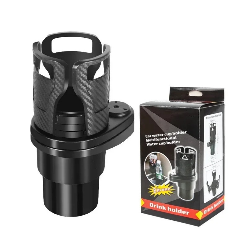 Dual Phone Holder - Portavasos Universal para Auto, Retráctil, Giratorio