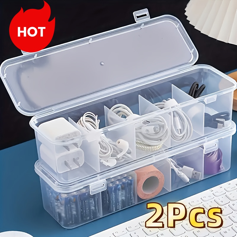 Desk Setup Organizer - Caja organizadora de cables grande con