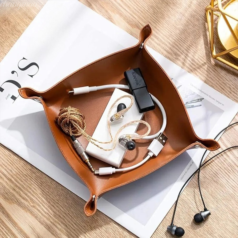 Desk Setup Organizer - 1 unidad de bandeja de cuero