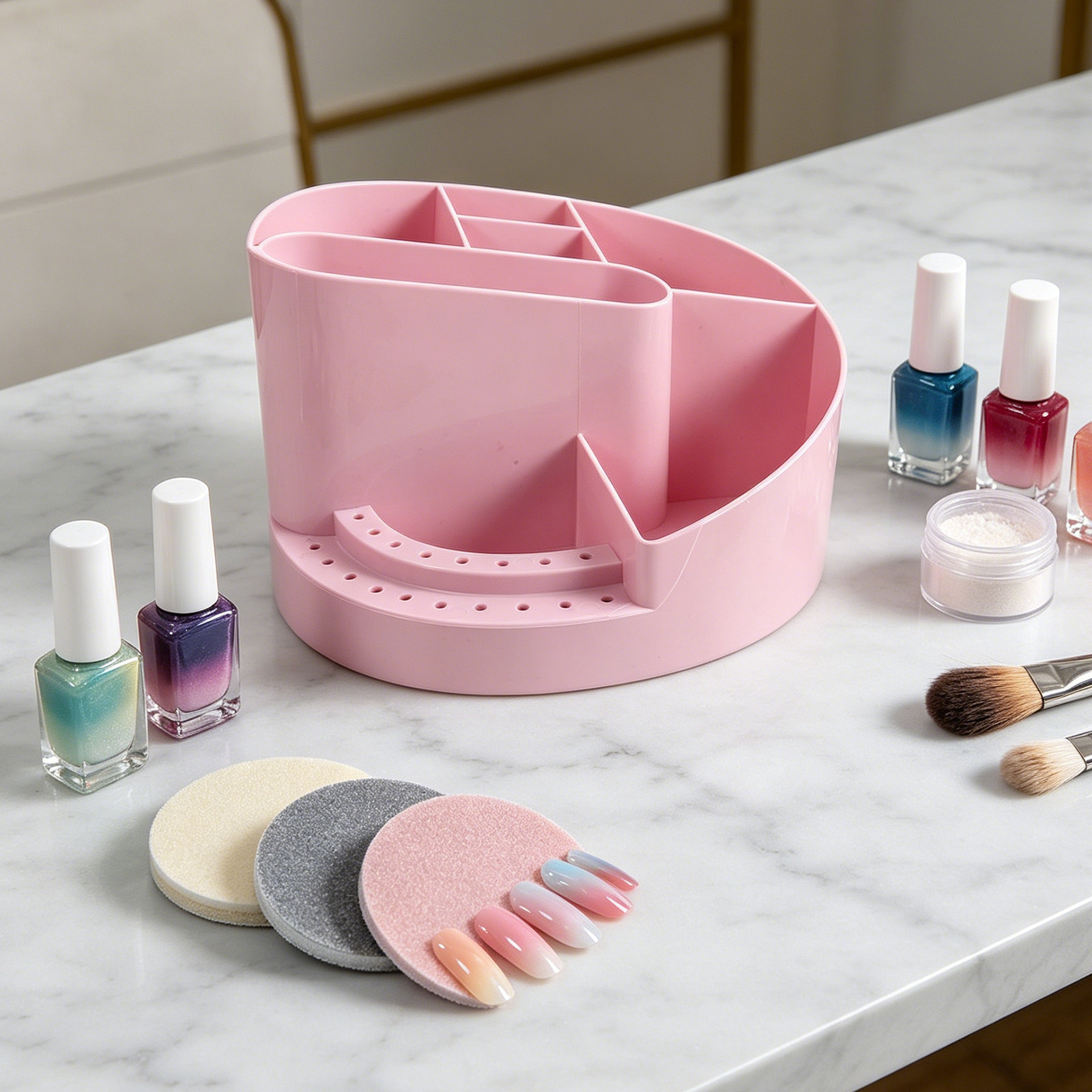 Desk Setup Organization - Caja Organizadora de Uñas con 7
