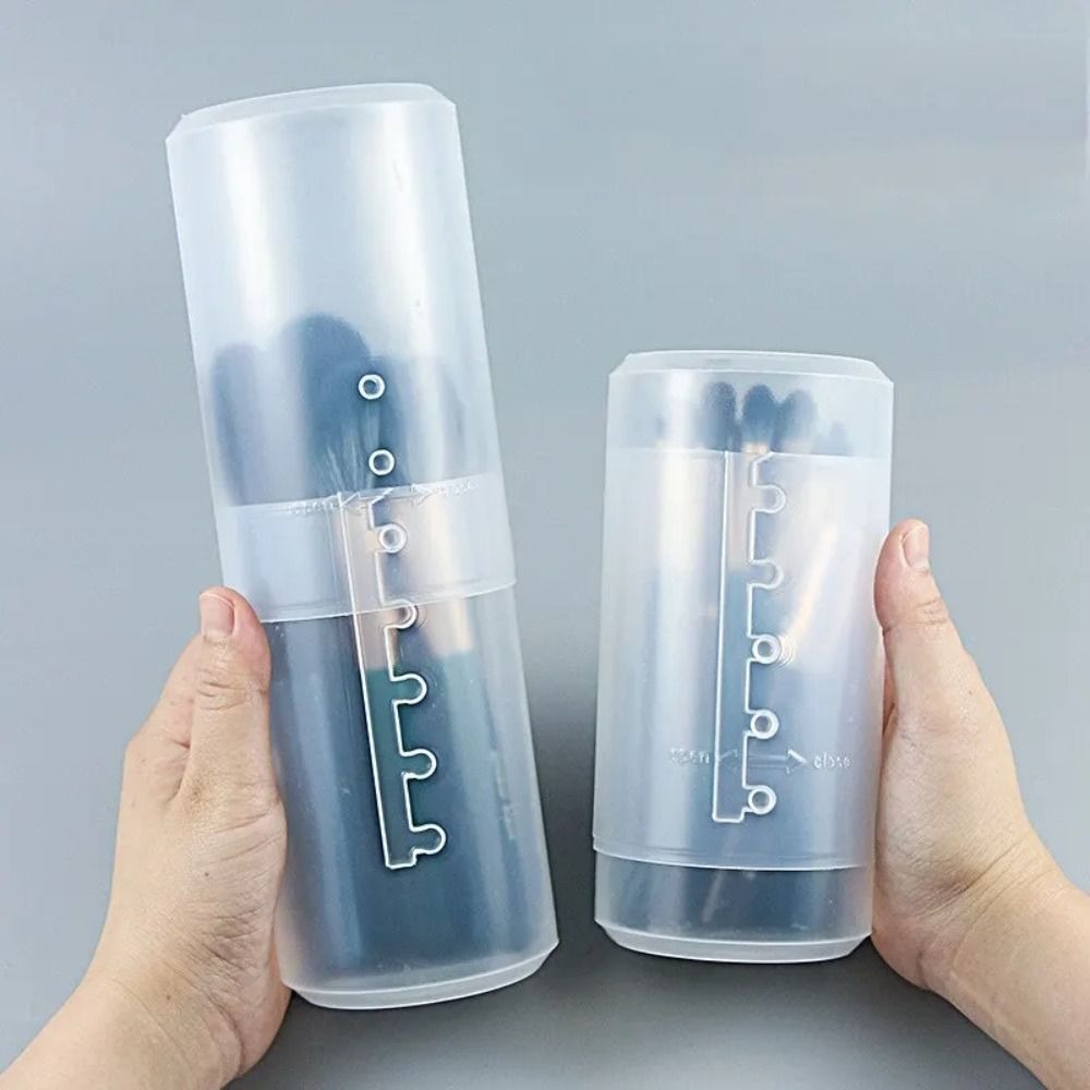 Desk Setup Organization - Porta Brochas de Maquillaje Transparente, Altura