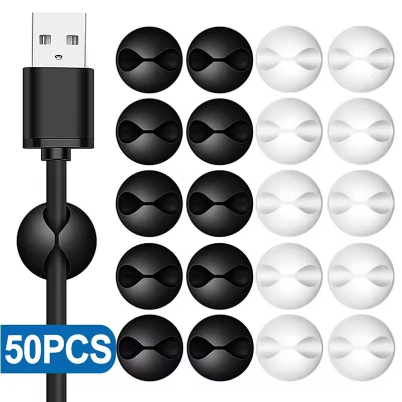 Desk Setup Organization - Clips para cables de escritorio y