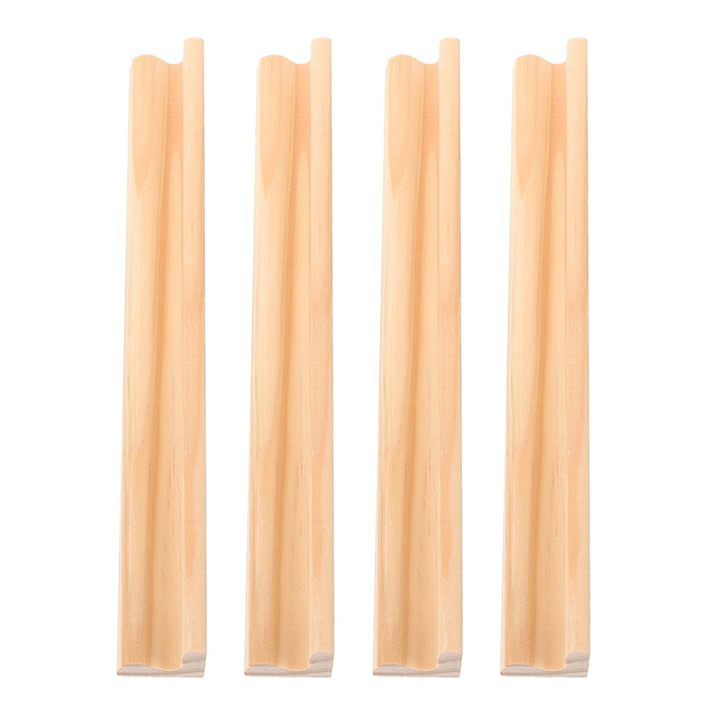 Desk Setup Organization - 4 Soportes de Madera Natural para