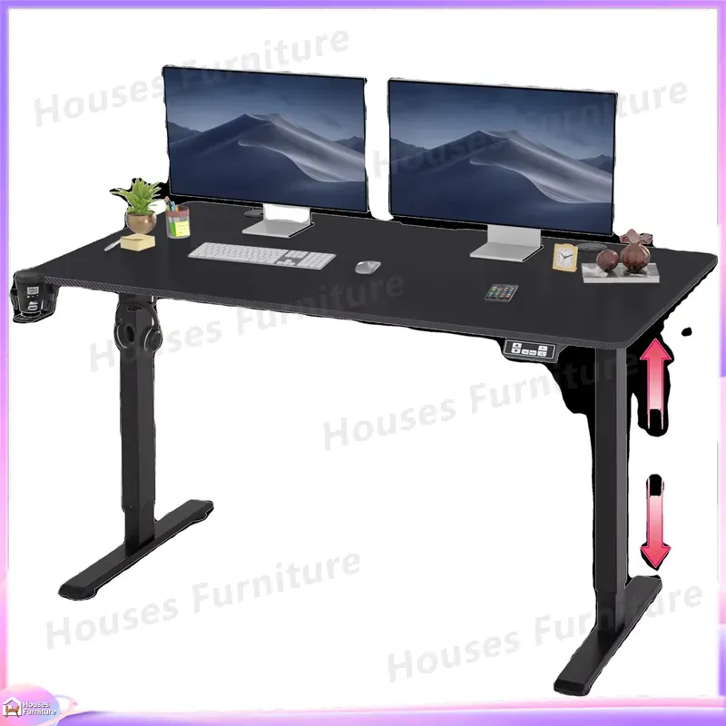 Desk Setup Height - Escritorio Grande para Juegos con Luces