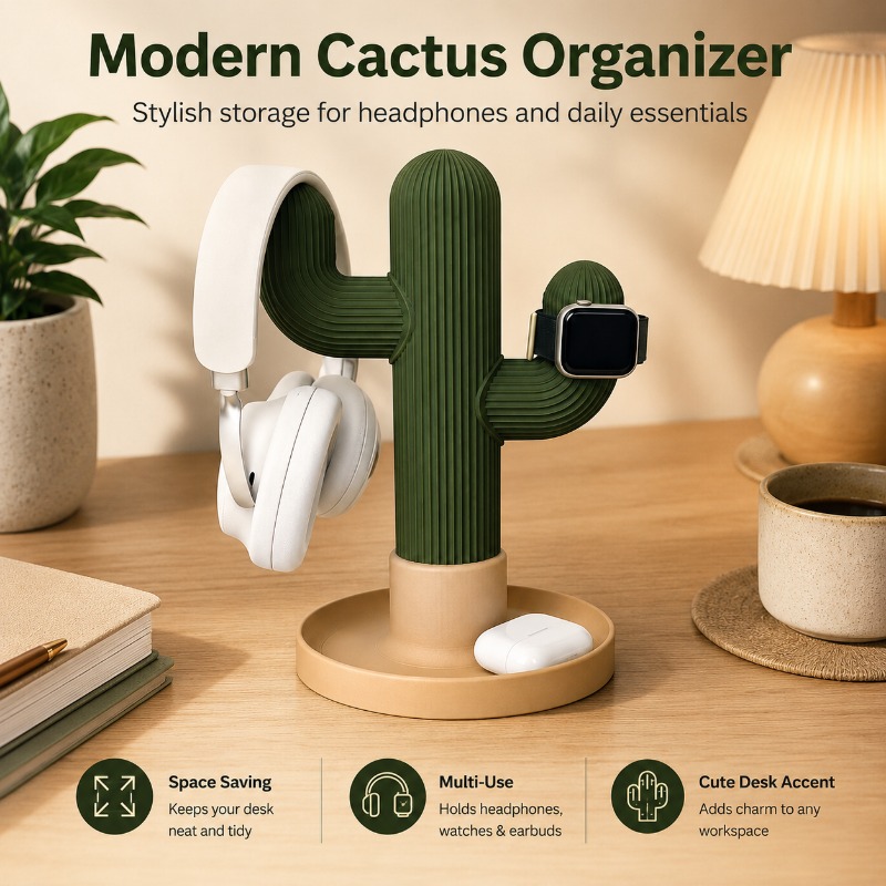 Desk Setup Organization - Soporte Minimalista para Auriculares con Diseño