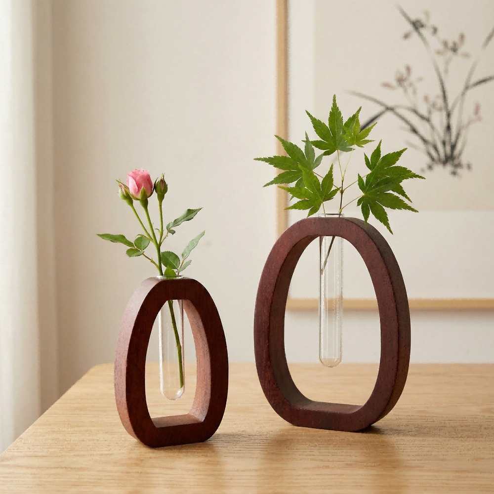 Florero Hidropónico de Madera, - Desk Setup Home reseña y precio