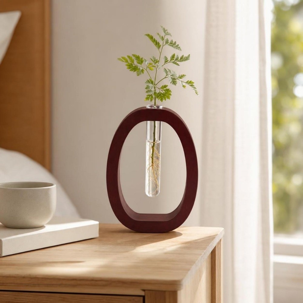 Florero Hidropónico de Madera, - Desk Setup Home reseña y precio