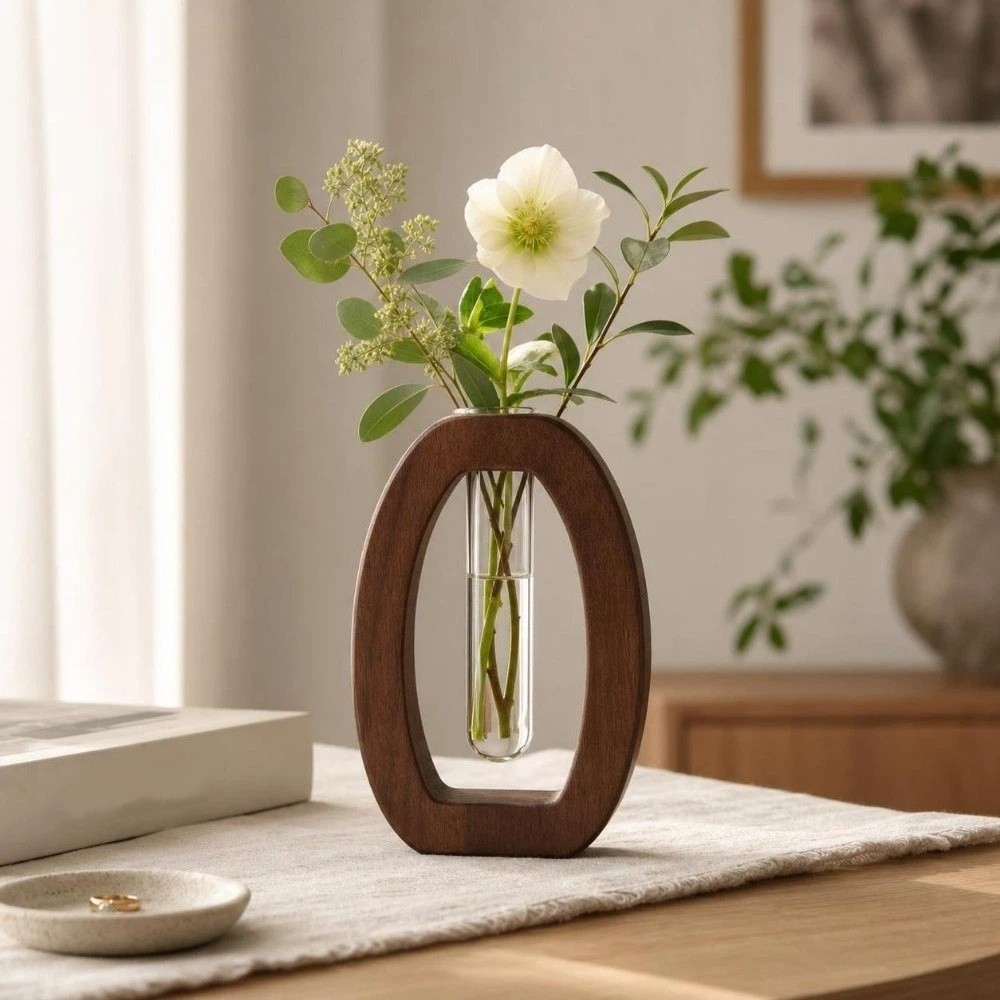 Florero Hidropónico de Madera, - Desk Setup Home reseña y precio