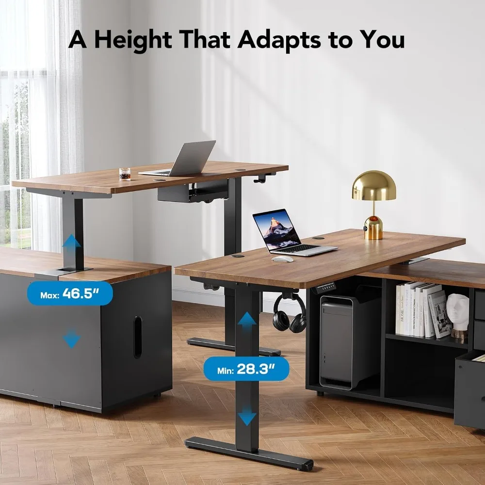 Escritorio en Forma de L HUANU - Desk Setup Height reseña y precio