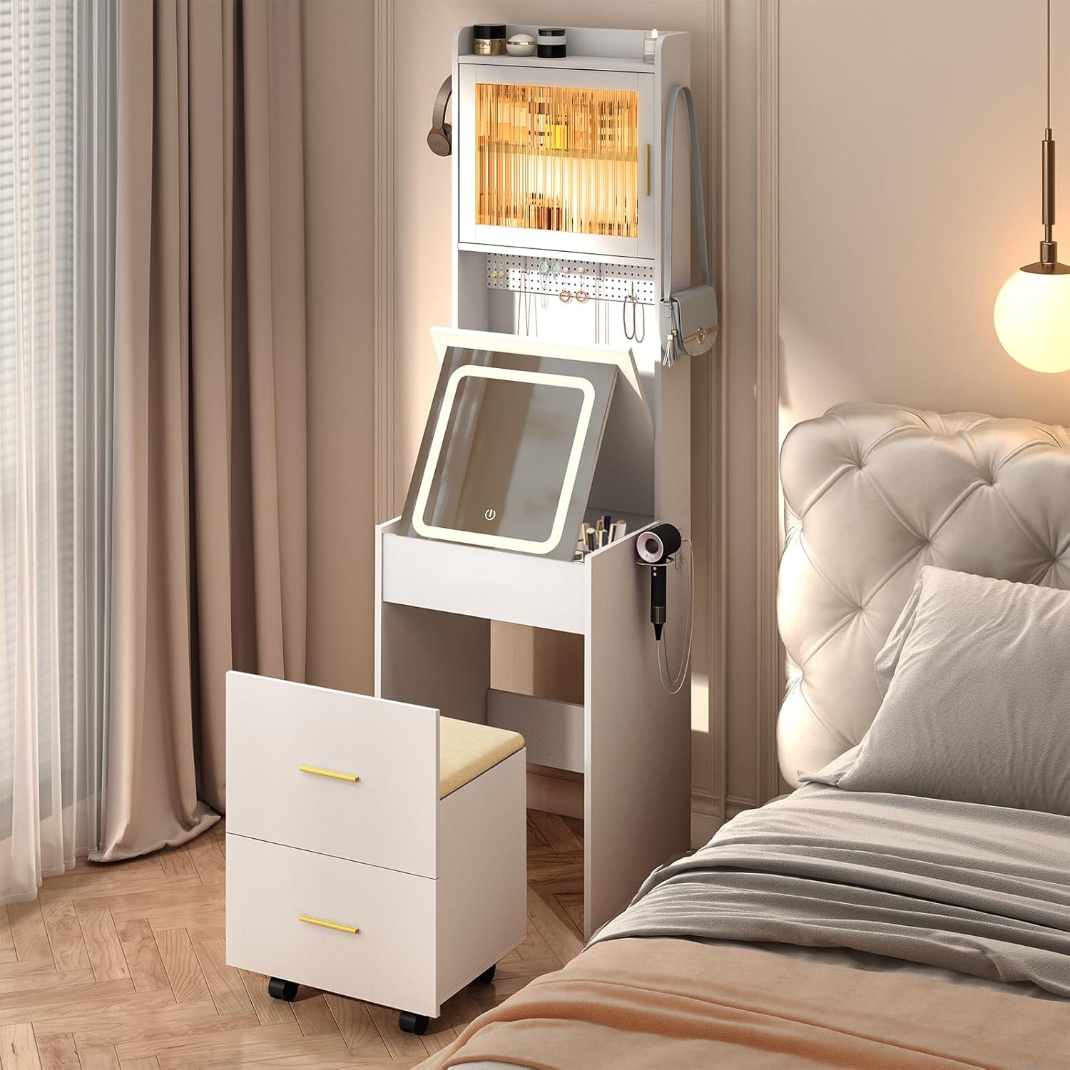 Escritorio de tocador 3 en 1 c - Desk Setup Charging Station reseña y precio