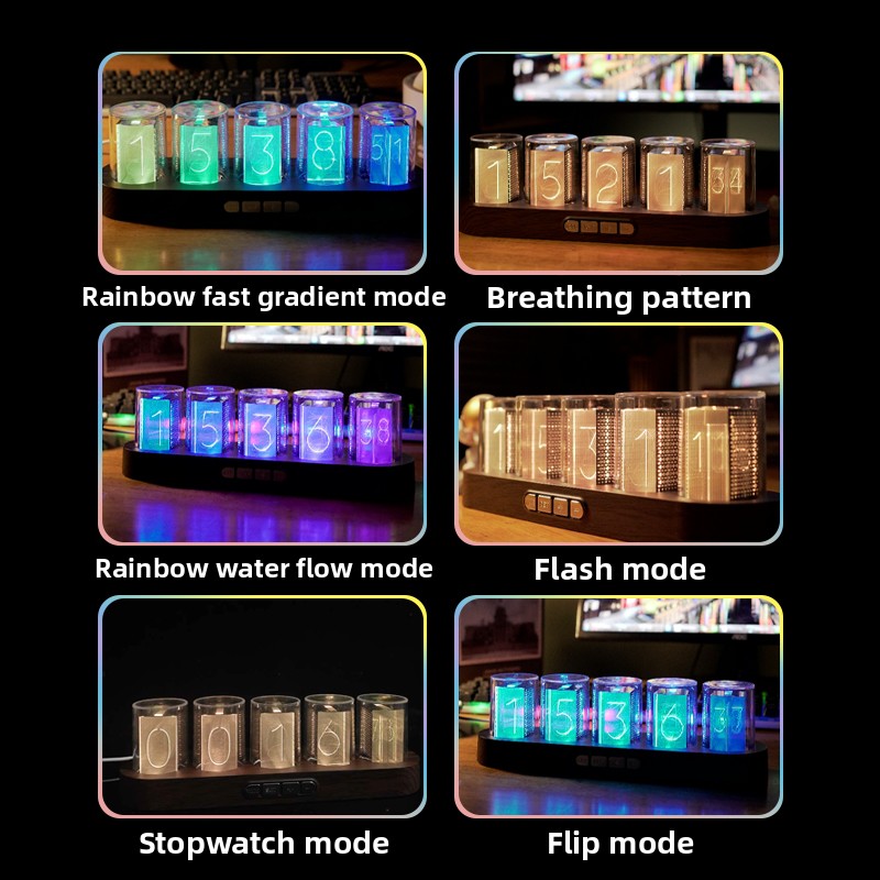 Reloj de tubo LED Nixie RGB pa - Desk Setup Youtube reseña y precio