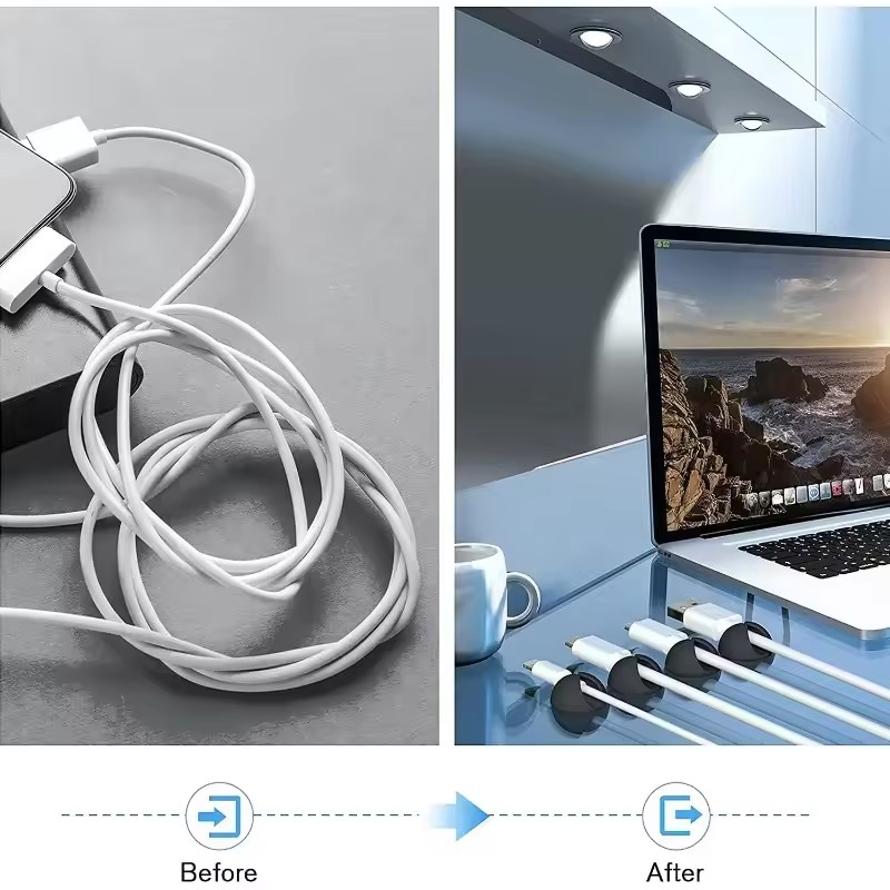 Clips para cables de escritori - Desk Setup Organization reseña y precio