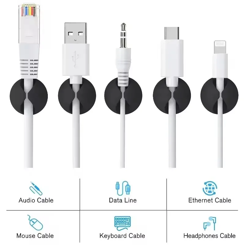 Clips para cables de escritori - Desk Setup Organization reseña y precio